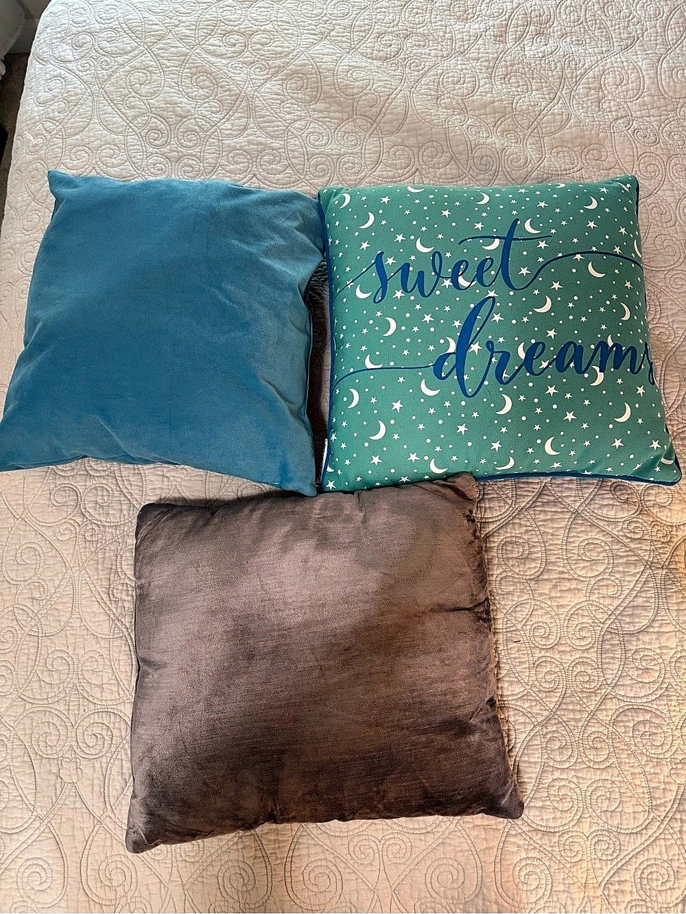 Decorative Throw Pillow Set Green & Blue - 3 pillows